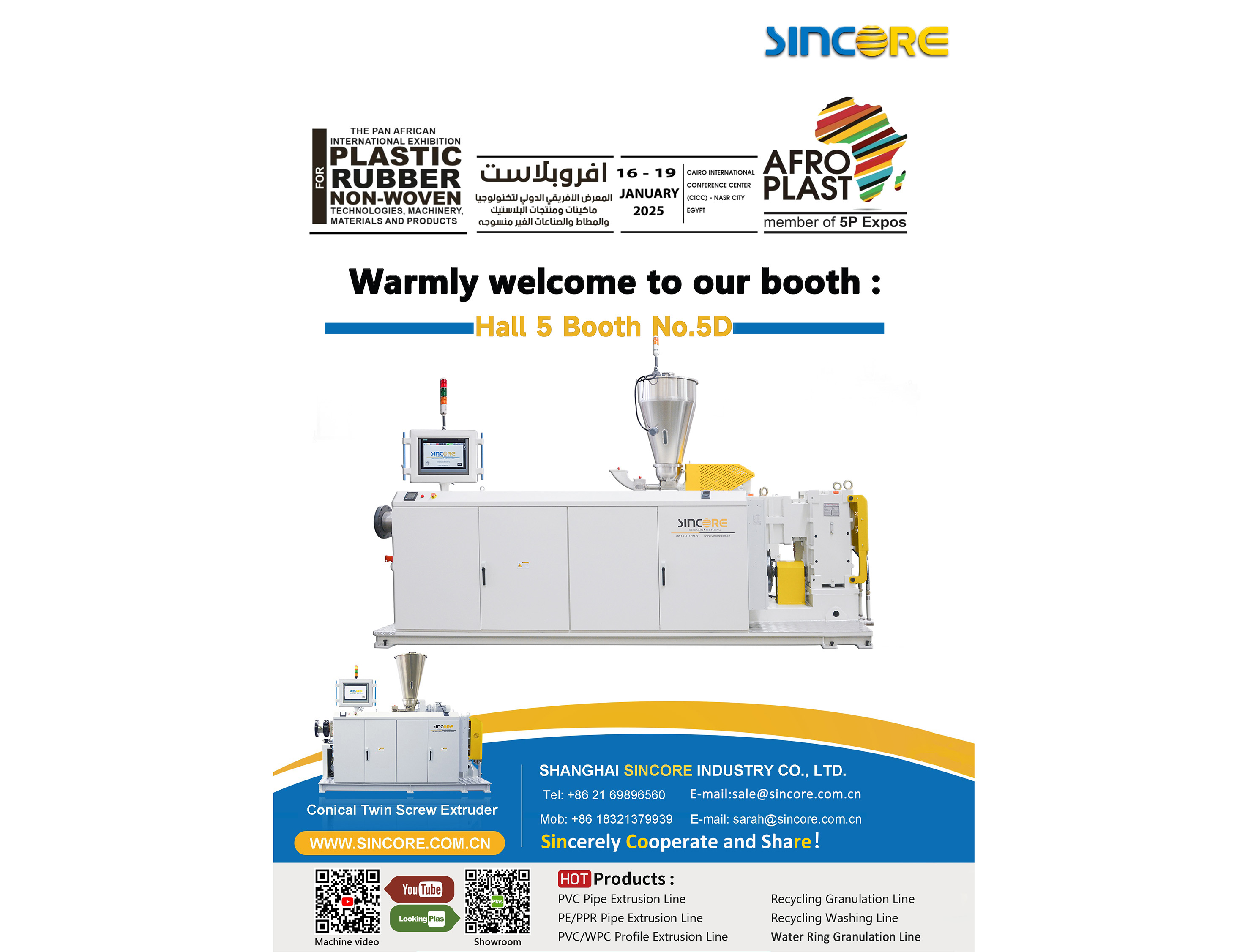 Una calurosa bienvenida a nuestro stand: Pabellón 5, stand n.° 5D en AFRO PLAST