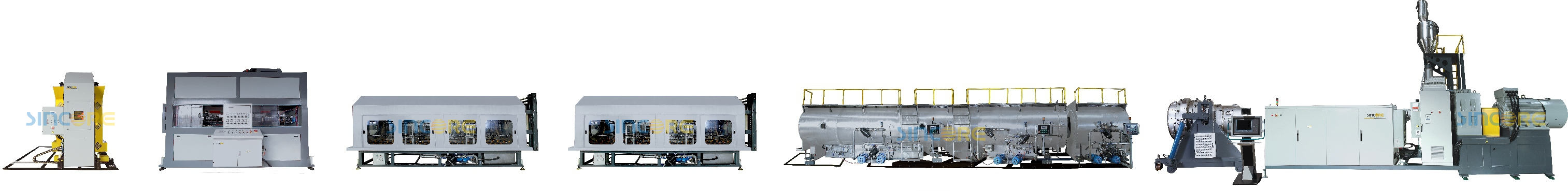 L&iacute;nea de extrusi&oacute;n de tubos de PE de gran di&aacute;metro +sincore