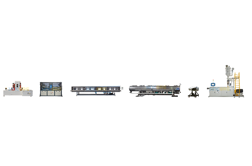 Línea de extrusión de tubos de HDPE (menos de 315 mm)