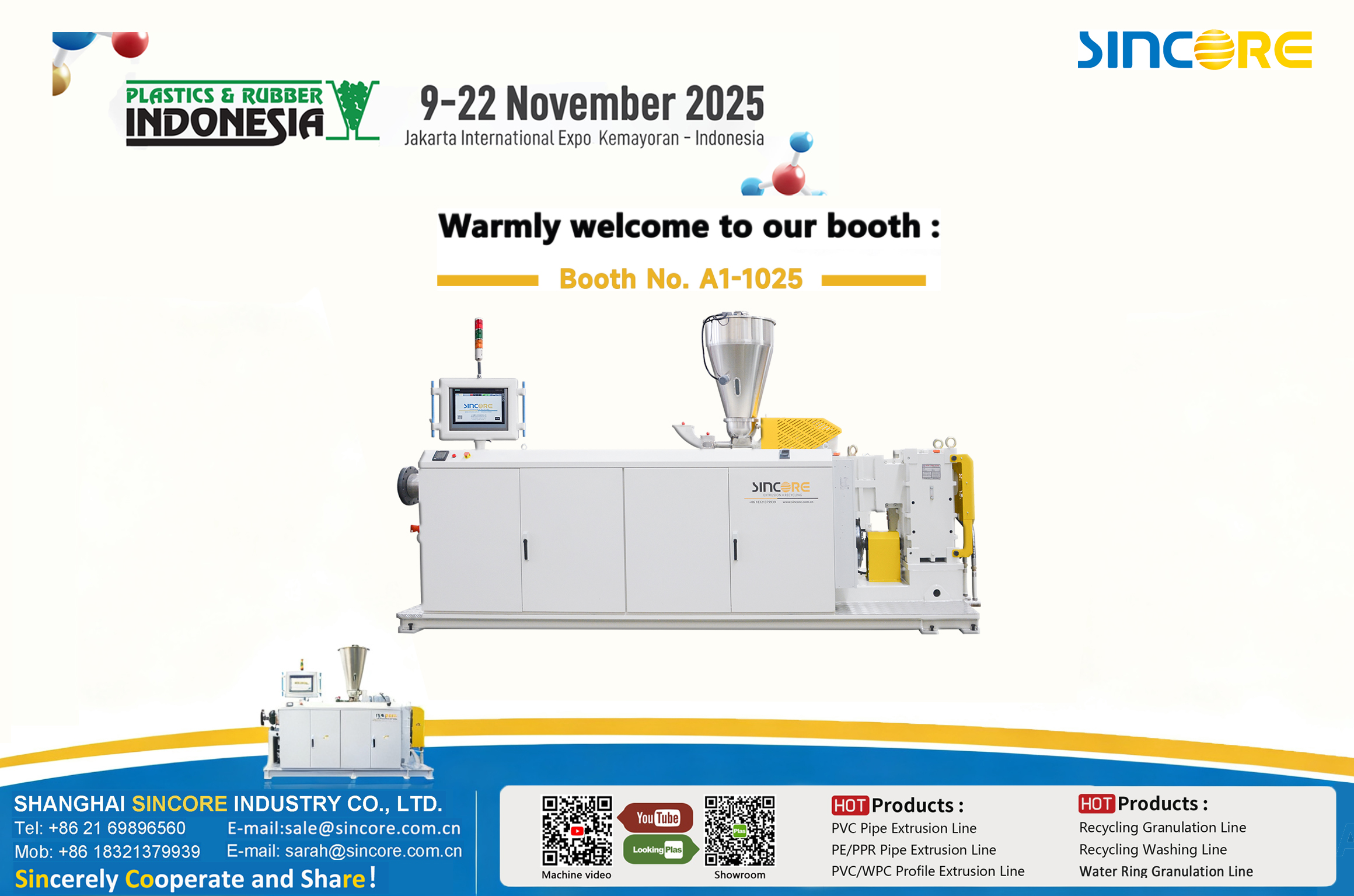 Bienvenido cálido a nuestro stand: No. A1-1025 2025 sobre Plastics & Rubber Indonesia 